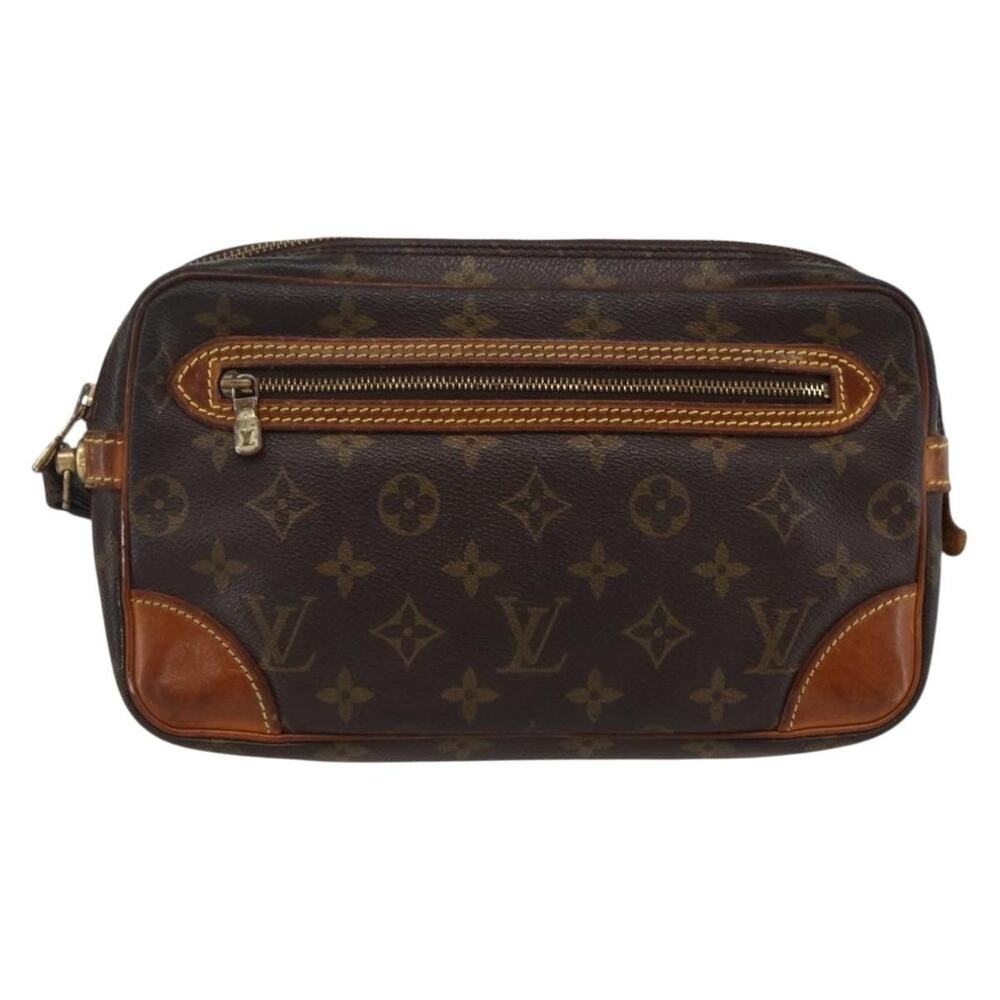 Louis Vuitton Monogram Marly Dragonne GM Clutch Bag Brown